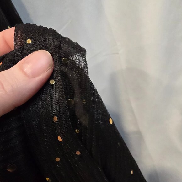 Baltic Born Dress Black With Gold Sparkles Size XL Slit Matching Belt Maxi - Picture 14 of 16